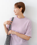 【C-FORTPOINT/フォートポイント】【ひんやり接触冷感 二の腕カバー】カット楊柳 ハイネック5分袖Tシャツ 体型カバー 着痩せ きれいめ カジュアル 涼しい