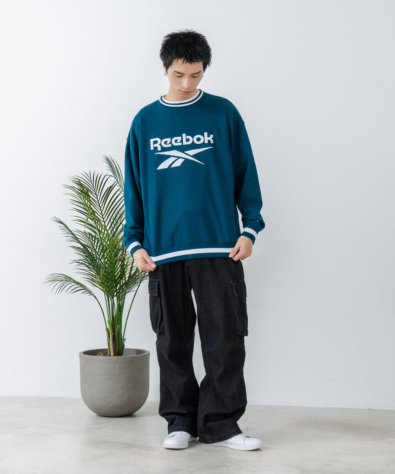 【Reebok/リーボック】裏毛 ロゴワッペン リブライン クルースウェット zo