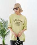 【DISCUS/ディスカス】ヘビーウェイト カレッジロゴプリントTシャツ ルーズシルエット