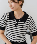 【U.S. POLO ASSN./ユーエスポロアッスン】ワンポイントロゴ刺繍 バイカラーニットポロシャツ