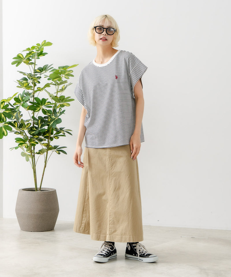 リラックスフィットワンポイント刺繍フレンチスリーブ Ｔシャツ 【U.S. POLO ASSN./ユーエスポロアッスン】　　　　　　　　　　　　　　　　　　　　　　　　　　　　　　　　　　　　　　　　　　　　　　　　　　　　　　　　　　　　
