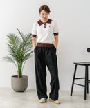 【U.S. POLO ASSN./ユーエスポロアッスン】ワンポイントロゴ刺繍 バイカラーニットポロシャツ