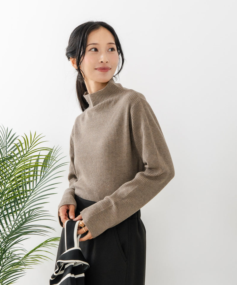 【C-FORT POINT/フォートポイント】リブボトルネック ニットプルオーバー