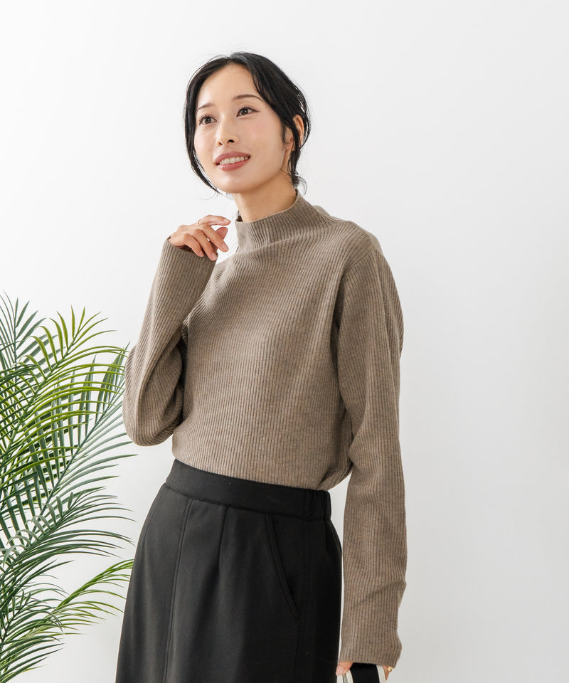 【C-FORT POINT/フォートポイント】リブボトルネック ニットプルオーバー
