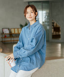 【BEVERLY HILLS POLO CLUB/ビバリーヒルズポロクラブ】【選べる2シルエット】オックスワイドシャツ（クロップド丈 or ビッグシルエット）ポニー刺繍