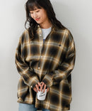 【BEVERLY HILLS POLO CLUB/ビバリーヒルズポロクラブ】オーバーサイズ ロゴ ワンポイント刺繍 シャギーチェックシャツ/フランネルシャツ/レディース メンズ