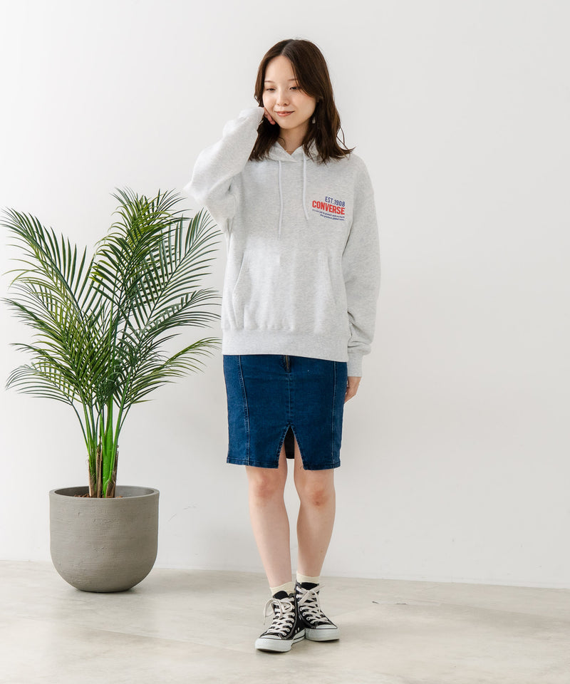 【CONVERSE/コンバース】発泡ロゴ グラフィック スウェットパーカー