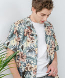 レーヨン 総柄プリント シャツ アロハ 接触冷感 レーヨン100％【BLUE STANDARD/ブルースタンダード】