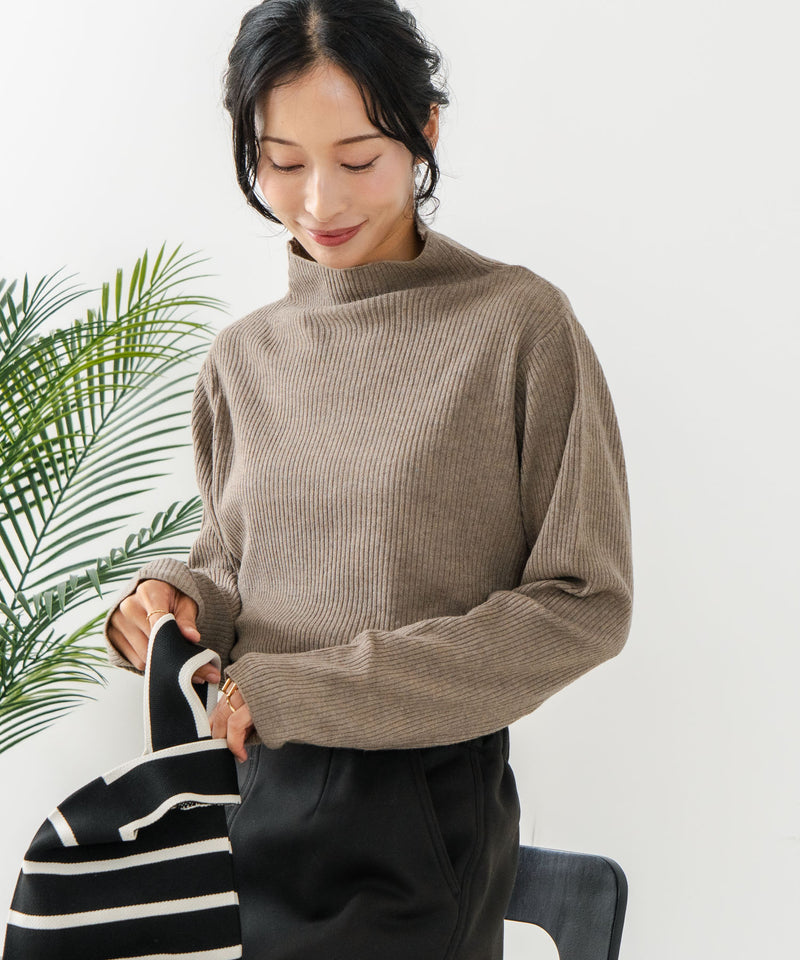 【C-FORT POINT/フォートポイント】リブボトルネック ニットプルオーバー