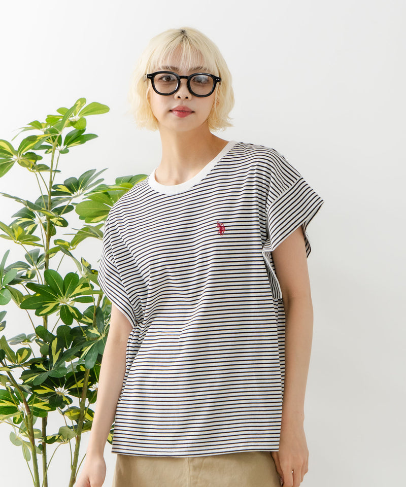 リラックスフィットワンポイント刺繍フレンチスリーブ Ｔシャツ 【U.S. POLO ASSN./ユーエスポロアッスン】　　　　　　　　　　　　　　　　　　　　　　　　　　　　　　　　　　　　　　　　　　　　　　　　　　　　　　　　　　　　