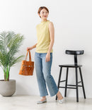 【C-FORTPOINT/フォートポイント】【ひんやり接触冷感 オンにもオフにも！】カット楊柳 ノースリーブTシャツ タンクトップ 着痩せ きれいめ カジュアル 涼しい