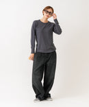 【HANES/ヘインズ】【洗うほどに肌に馴染む柔らかなコットン混素材】HANES Thermal for HER サーマルクルーロンＴ 無地 シンプル すっきりシルエット ラグランスリーブ ヘムライン タグレス仕様 ❘ジーンズメイト公式オンラインショップ
