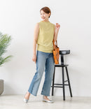 【C-FORTPOINT/フォートポイント】【ひんやり接触冷感 オンにもオフにも！】カット楊柳 ノースリーブTシャツ タンクトップ 着痩せ きれいめ カジュアル 涼しい