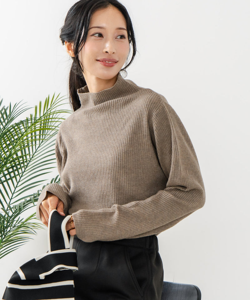 【C-FORT POINT/フォートポイント】リブボトルネック ニットプルオーバー
