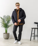 【Blue Standard/ブルースタンダード】カチオン杢ニット ストレッチ中綿ジャケット