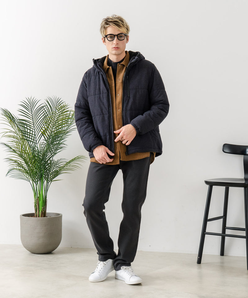 【Blue Standard/ブルースタンダード】カチオン杢ニット ストレッチ中綿ジャケット