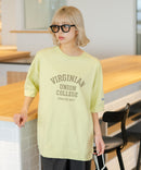 【DISCUS/ディスカス】ヘビーウェイト カレッジロゴプリントTシャツ ルーズシルエット