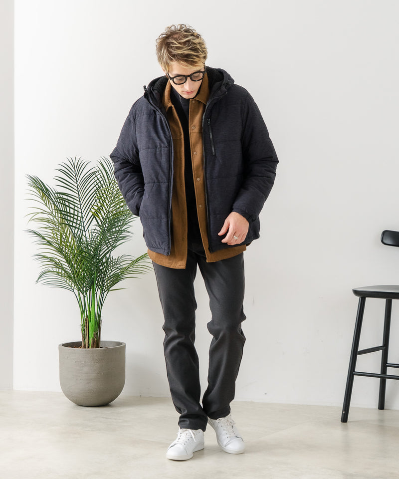 【Blue Standard/ブルースタンダード】カチオン杢ニット ストレッチ中綿ジャケット