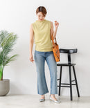【C-FORTPOINT/フォートポイント】【ひんやり接触冷感 オンにもオフにも！】カット楊柳 ノースリーブTシャツ タンクトップ 着痩せ きれいめ カジュアル 涼しい