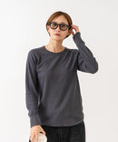 【HANES/ヘインズ】【洗うほどに肌に馴染む柔らかなコットン混素材】HANES Thermal for HER サーマルクルーロンＴ 無地 シンプル すっきりシルエット ラグランスリーブ ヘムライン タグレス仕様 ❘ジーンズメイト公式オンラインショップ