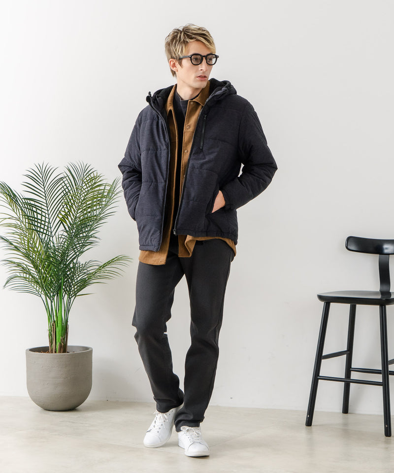 【Blue Standard/ブルースタンダード】カチオン杢ニット ストレッチ中綿ジャケット