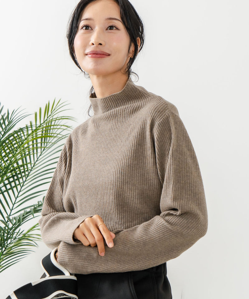 【C-FORT POINT/フォートポイント】リブボトルネック ニットプルオーバー