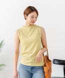 【C-FORTPOINT/フォートポイント】【ひんやり接触冷感 オンにもオフにも！】カット楊柳 ノースリーブTシャツ タンクトップ 着痩せ きれいめ カジュアル 涼しい