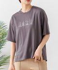 【C-FORTPOINT/フォートポイント】【接触冷感 ひんやり涼しい】冷感スムース素材 プリントTシャツ ルーズシルエット なめらか 落ち感 ニュアンスカラー 大人カジュアル