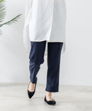 スラリー タック テーパード パンツ C-FORT POINT カジュアル オフィス 美脚効果 快適 ストレッチ