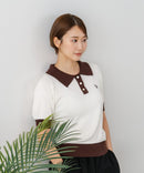 【U.S. POLO ASSN./ユーエスポロアッスン】ワンポイントロゴ刺繍 バイカラーニットポロシャツ