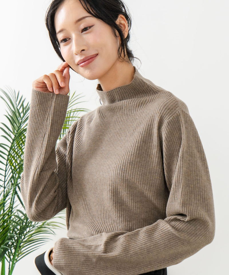 【C-FORT POINT/フォートポイント】リブボトルネック ニットプルオーバー