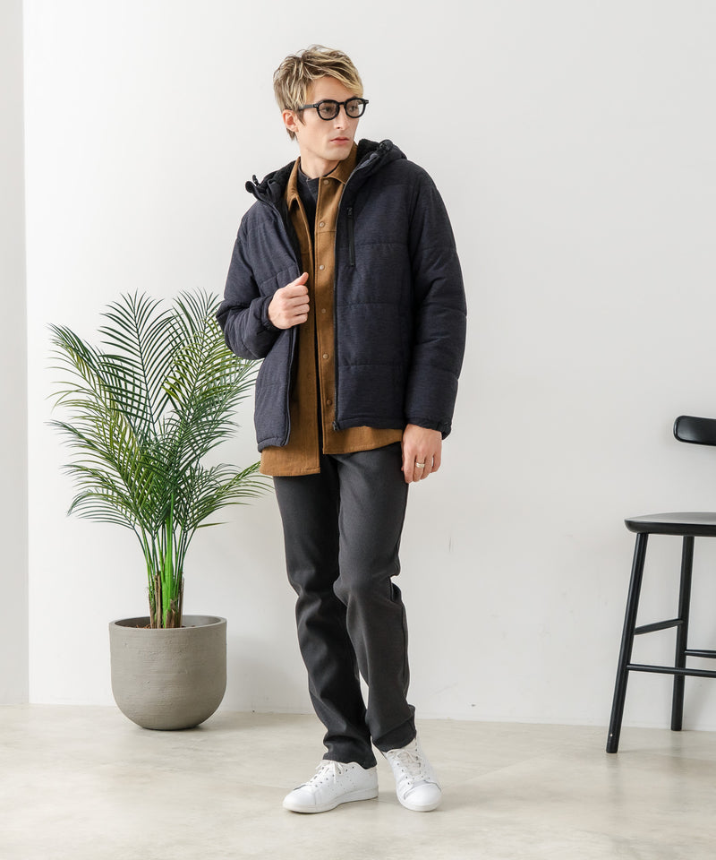 【Blue Standard/ブルースタンダード】カチオン杢ニット ストレッチ中綿ジャケット