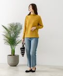 【FORT POINT/フォートポイント】ジャガード シアー 切り替えプルオーバートップス