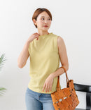 【C-FORTPOINT/フォートポイント】【ひんやり接触冷感 オンにもオフにも！】カット楊柳 ノースリーブTシャツ タンクトップ 着痩せ きれいめ カジュアル 涼しい