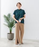 【C-FORTPOINT/フォートポイント】【ストレッチ性抜群の冷感素材を使用】フレンチスリーブ モックネックTシャツ プチハイネック プルオーバー 接触冷感 涼しい 二の腕カバー サイドスリット