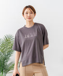 【C-FORTPOINT/フォートポイント】【接触冷感 ひんやり涼しい】冷感スムース素材 プリントTシャツ ルーズシルエット なめらか 落ち感 ニュアンスカラー 大人カジュアル