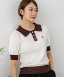 【U.S. POLO ASSN./ユーエスポロアッスン】ワンポイントロゴ刺繍 バイカラーニットポロシャツ