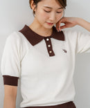 【U.S. POLO ASSN./ユーエスポロアッスン】ワンポイントロゴ刺繍 バイカラーニットポロシャツ