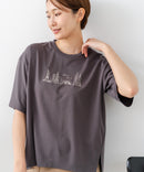 【C-FORTPOINT/フォートポイント】【接触冷感 ひんやり涼しい】冷感スムース素材 プリントTシャツ ルーズシルエット なめらか 落ち感 ニュアンスカラー 大人カジュアル