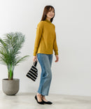 【FORT POINT/フォートポイント】ジャガード シアー 切り替えプルオーバートップス