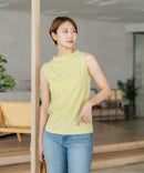 【C-FORTPOINT/フォートポイント】【ひんやり接触冷感 オンにもオフにも！】カット楊柳 ノースリーブTシャツ タンクトップ 着痩せ きれいめ カジュアル 涼しい