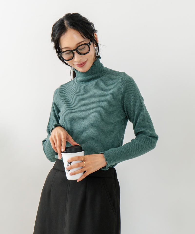 【C-FORT POINT/フォートポイント】リブハイネック ニットプルオーバー