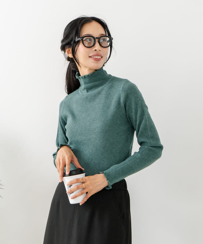 【C-FORT POINT/フォートポイント】リブハイネック ニットプルオーバー