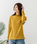 【FORT POINT/フォートポイント】ジャガード シアー 切り替えプルオーバートップス
