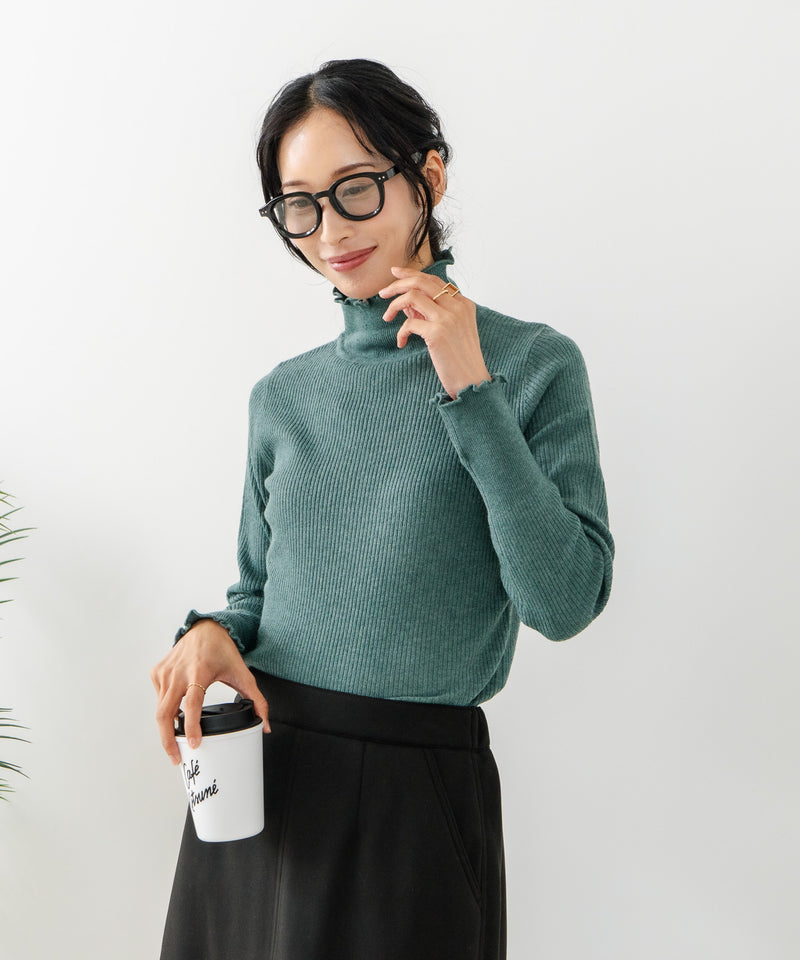 【C-FORT POINT/フォートポイント】リブハイネック ニットプルオーバー