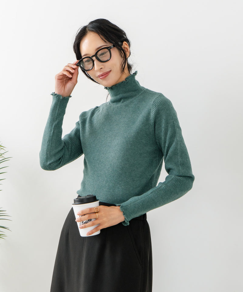 【C-FORT POINT/フォートポイント】リブハイネック ニットプルオーバー