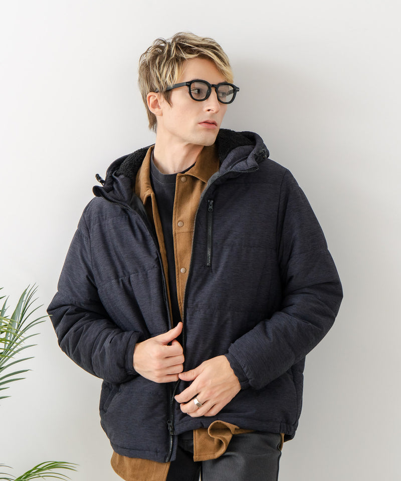 【Blue Standard/ブルースタンダード】カチオン杢ニット ストレッチ中綿ジャケット