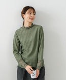 【FORT POINT/フォートポイント】ジャガード シアー 切り替えプルオーバートップス