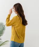 【FORT POINT/フォートポイント】ジャガード シアー 切り替えプルオーバートップス