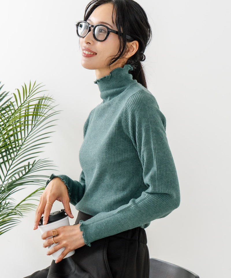 【C-FORT POINT/フォートポイント】リブハイネック ニットプルオーバー